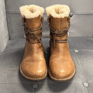 UGG Tan Shearling-Lined Winter Boots